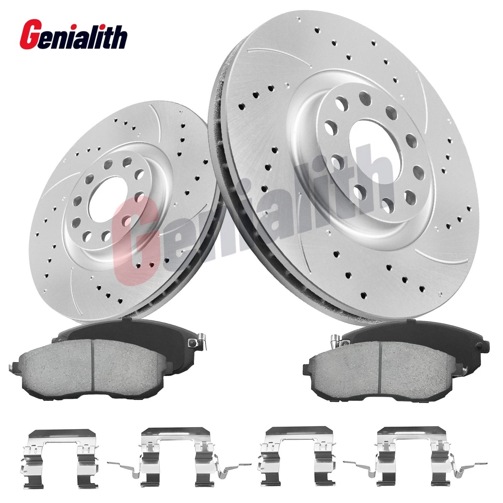 Front Drilled Rotors + Ceramic Brake Pads for Nissan Sentra Versa Cube (2007–2012)