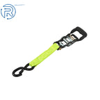 Set of 4 Heavy Duty 1.6" x 15' Ratchet Tie Down Straps with S Hook