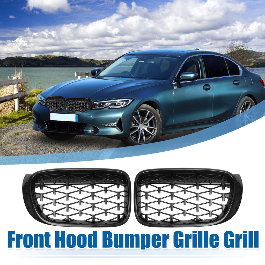 1 Pair Front Hood Bumper Grille Grill for BMW X3 F25 (2014–2017) Diamond Star