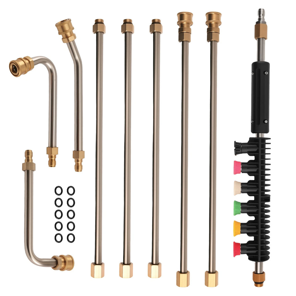 Pressure Washer Lance Kit for 6 Wands with 3 Curved Rods (4000 PSI)