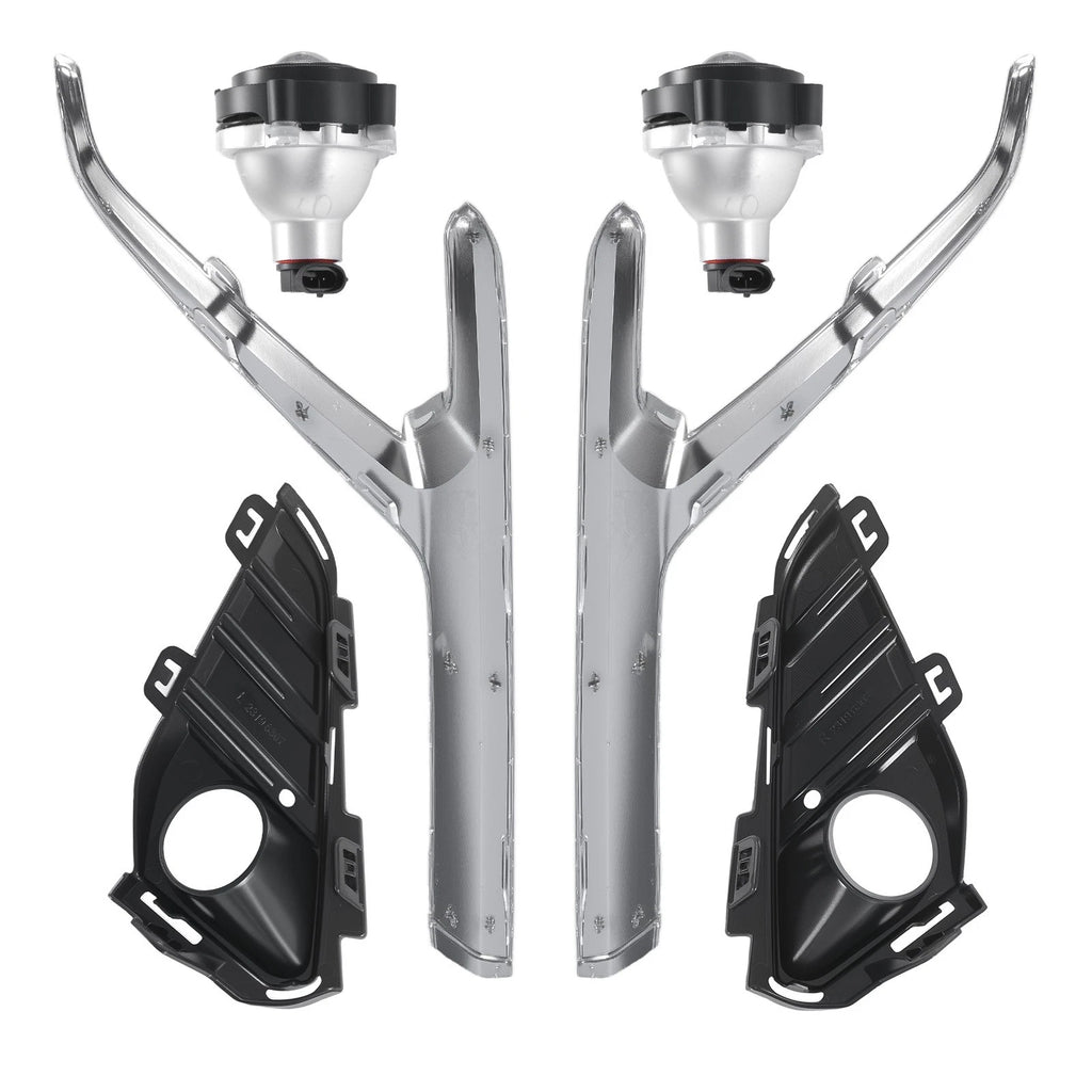 Bumper Fog Light Lamp Set with Bezel Frame & Chrome Trim for GMC Terrain (2018–2021)