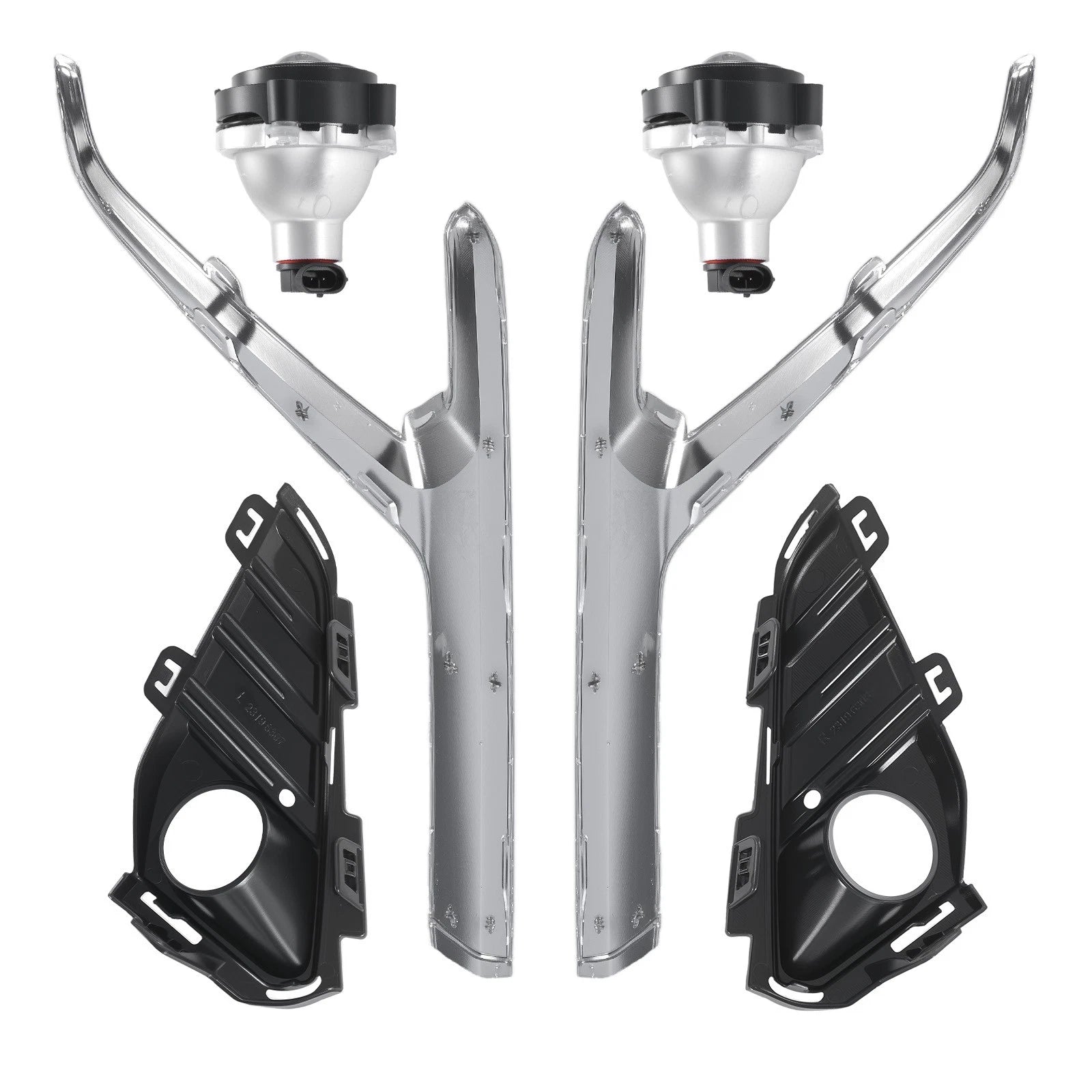 Bumper Fog Light Lamp Set with Bezel Frame & Chrome Trim for GMC Terrain (2018–2021)