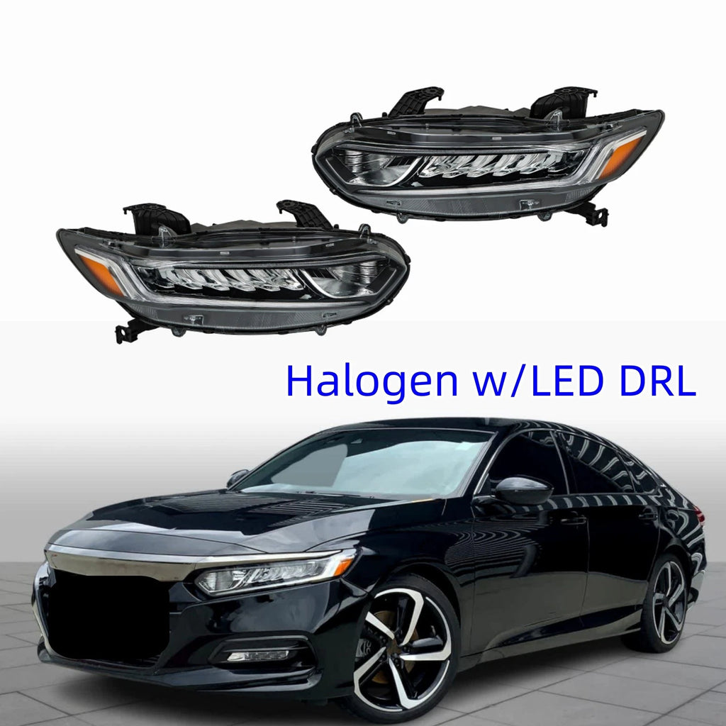 Headlights with LED DRL for Honda Accord (2018–2020) Driver + Passenger Side