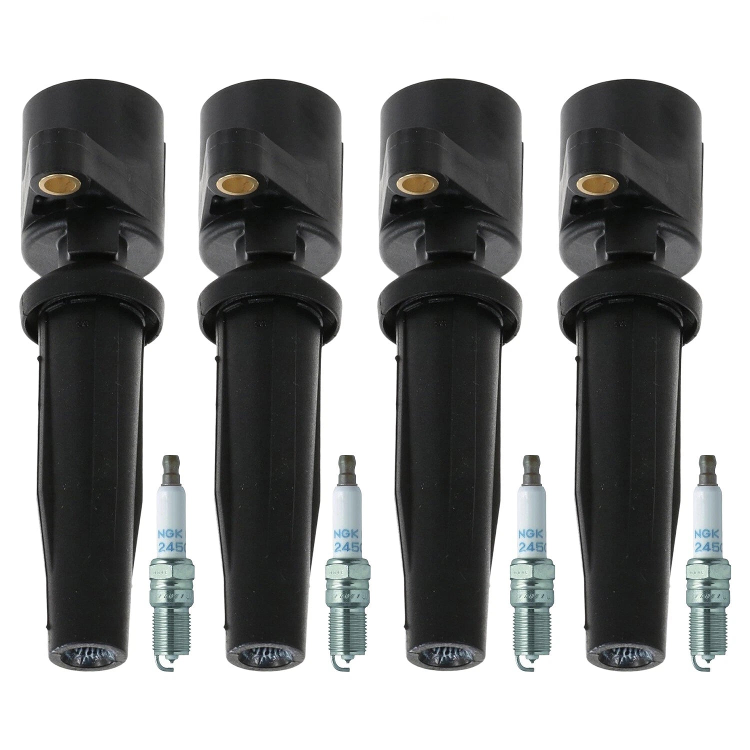 Set of 4 Ignition Coils & NGK Laser Platinum Spark Plugs for Escape Tribute (2001–2012)