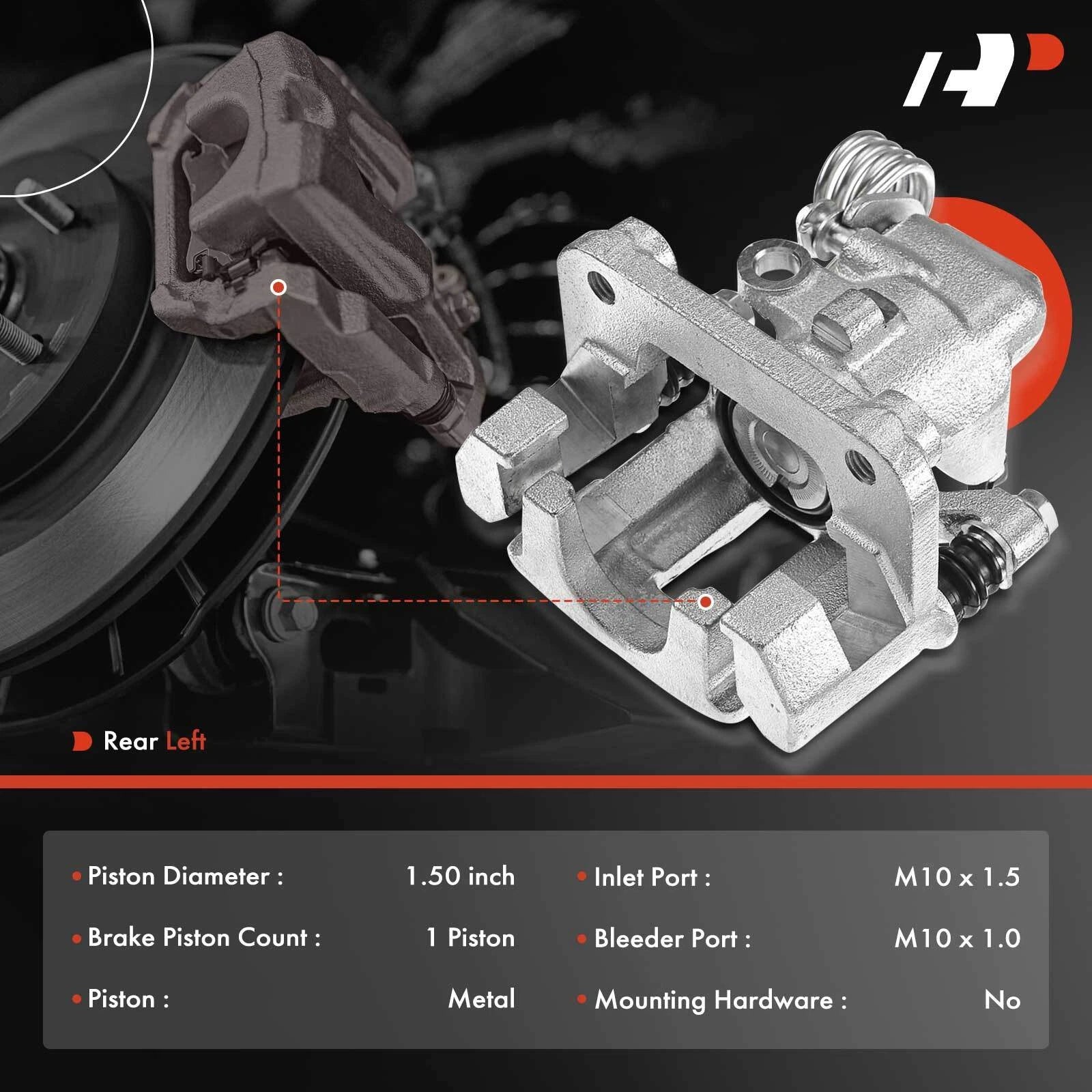 Rear Driver Side Brake Caliper with Bracket for Ford Mustang (1999-2004)