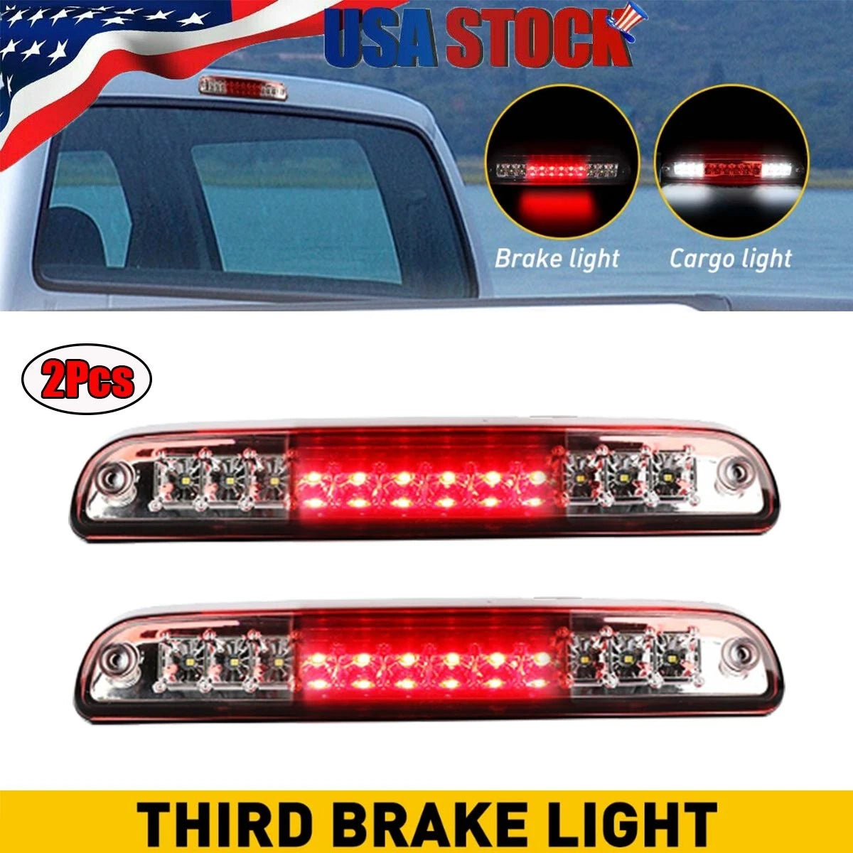 2X White Red LED 3rd Brake Tail Light for Ford Explorer Sport Trac (2001–2005)