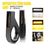 2X Amber LED White DRL Turn Signal Light Indicator for Motorcycle (39mm)