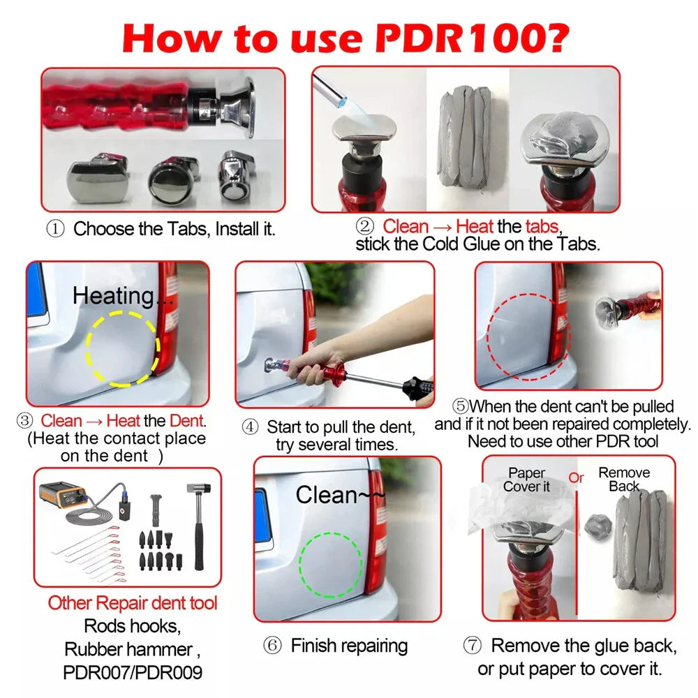 PDR100 Slide Hammer Dent Puller for Car & Motorcycle Repair Tools