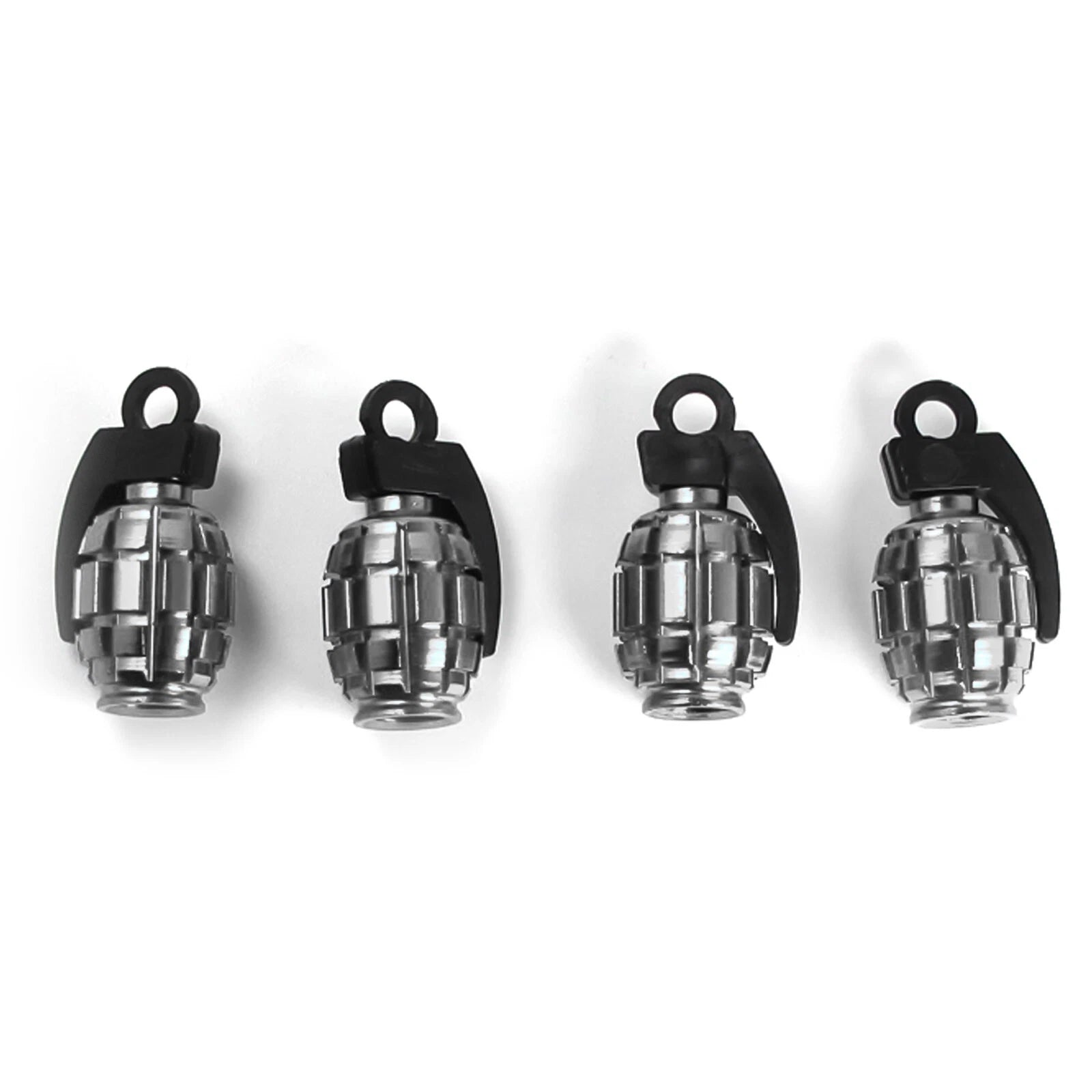 Anodized Grenade Valve Stem Cap Kit for Universal Car SUVs (4-Pack)