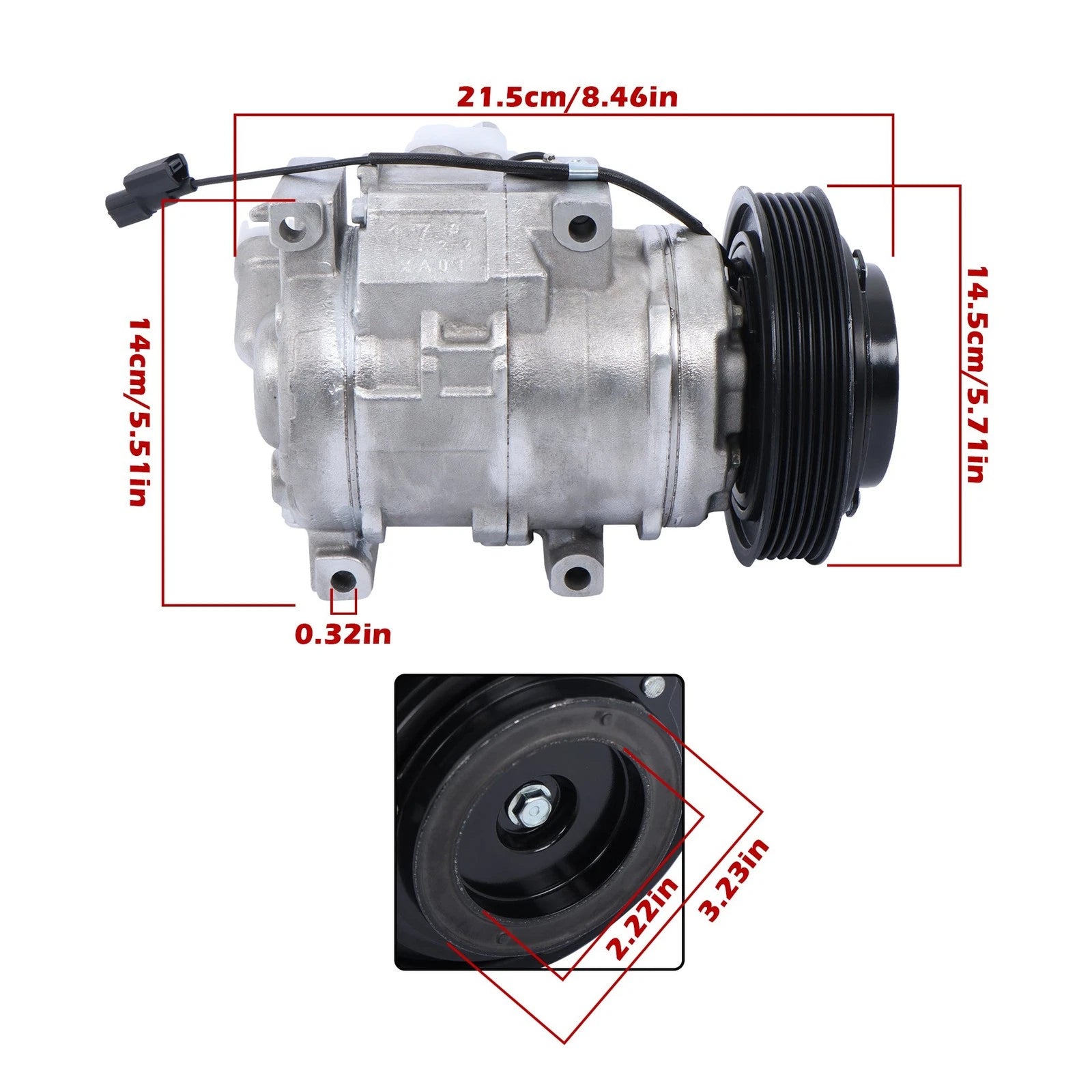 A/C Compressor for Honda Odyssey Ridgeline Pilot (2008–2017) Acura MDX ZDX (2007–2013)