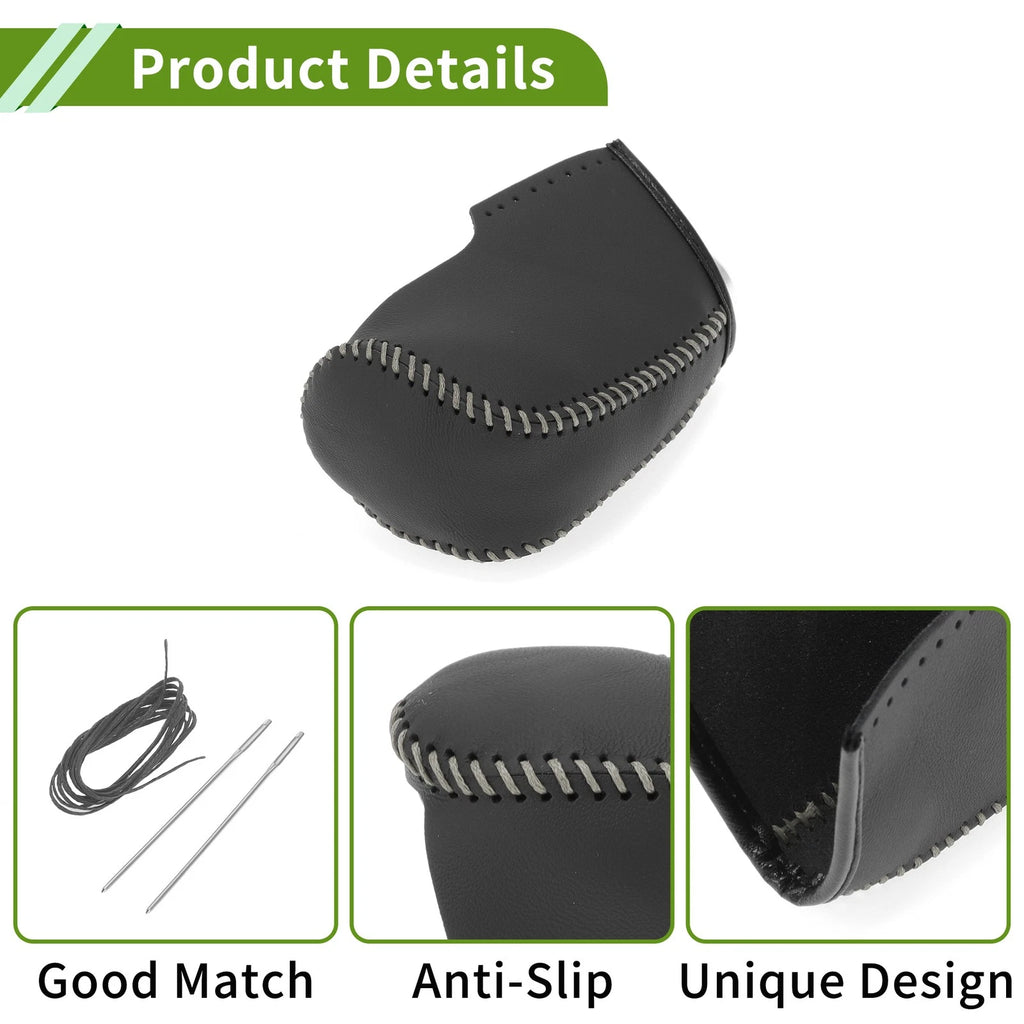 Gear Shift Knob Cover for Nissan Altima (2013–2018) Black Grey Faux Leather
