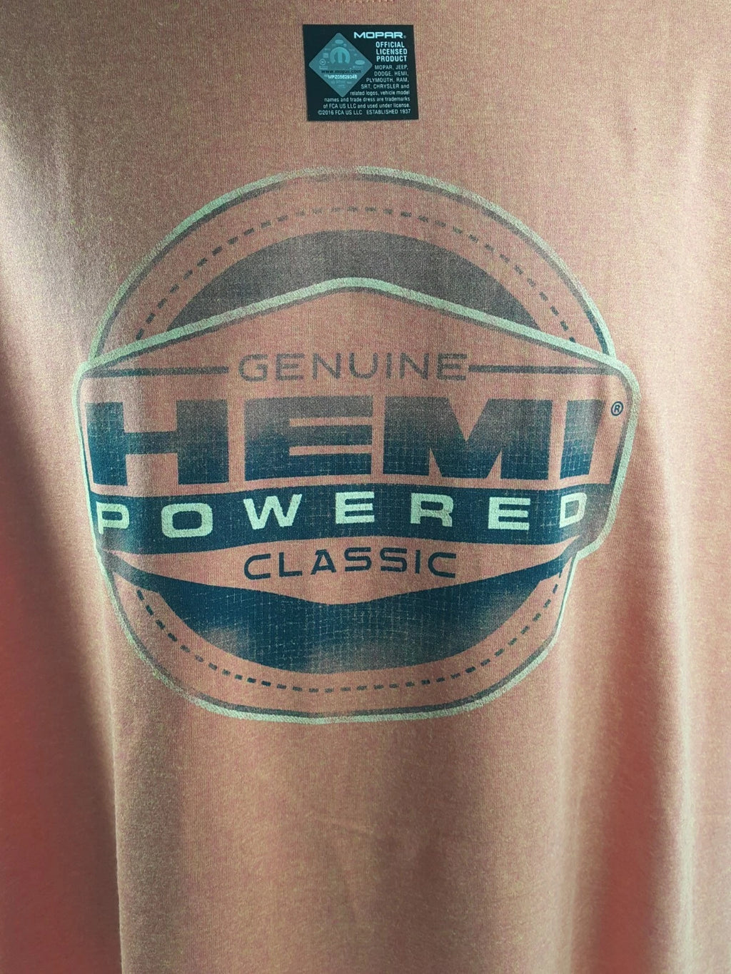 Orange T-Shirt HEMI Powered Genuine Classic Emblem for Dodge Charger (1970–1971)