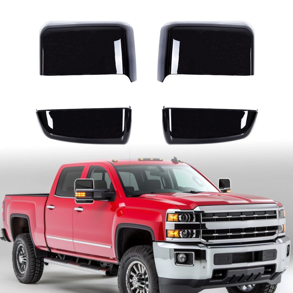 Gloss Black Tow Mirror Cap Cover for Chevy Silverado GMC Sierra (2014–2019)
