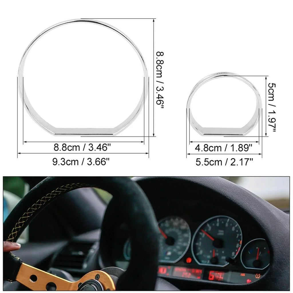 Chrome Speedometer Gauge Dial Rings Trim Decoration Frame Kit for BMW E46 M3