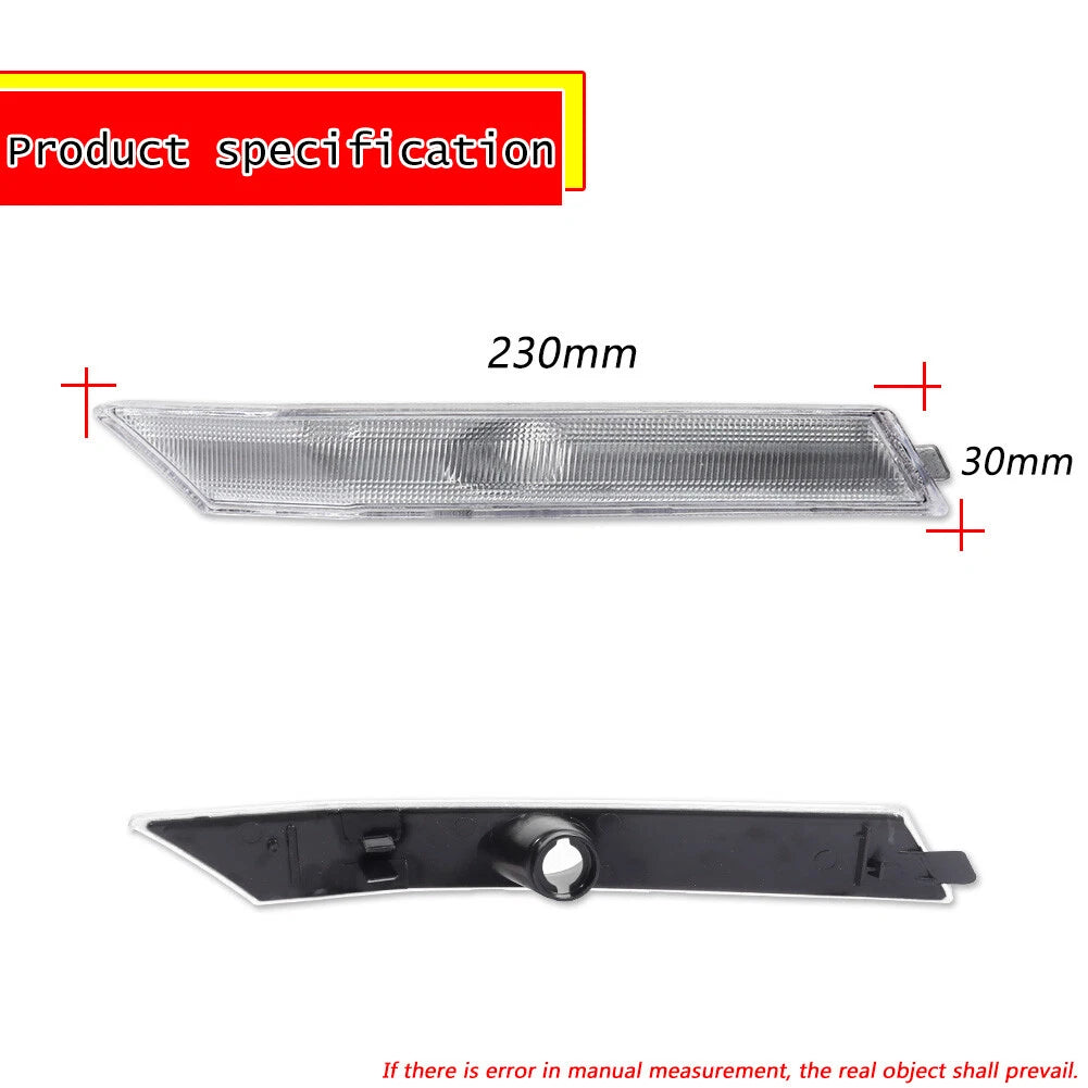 2X Clear Lens Front Side Marker Lights for Ford Fusion & Mercury Milan (2006–2009)