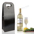 Black Crocodile Grain Wine Carrier Bag for Double Bottle Tote (2020–2021)