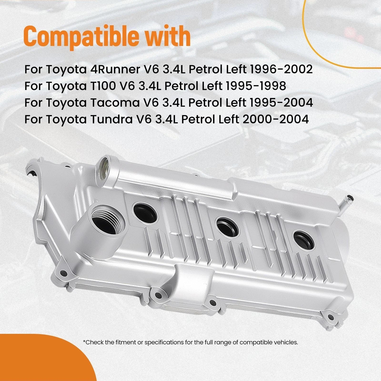 Left Valve Cover for Toyota 4Runner Tacoma 3.4L V6 (2003–2015)