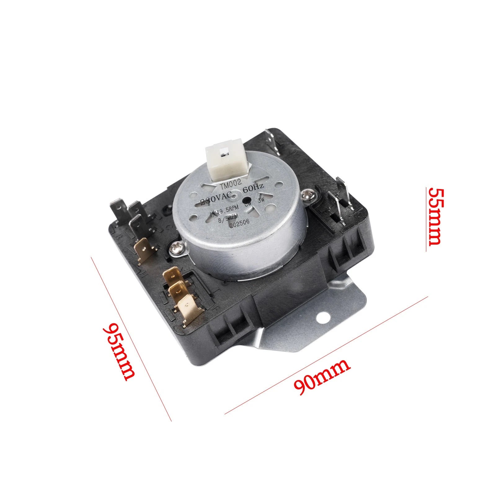 Dryer Timer for Whirlpool WPW10185982 W10185982 (3LMEDC315FW0) D-Shaped Shaft Black