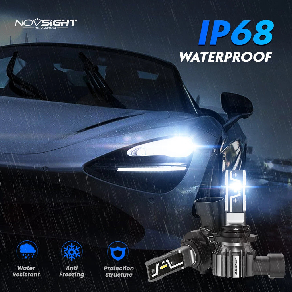 2X 9006 LED Headlight Bulbs for NOVSIGHT (10000LM, 50W)