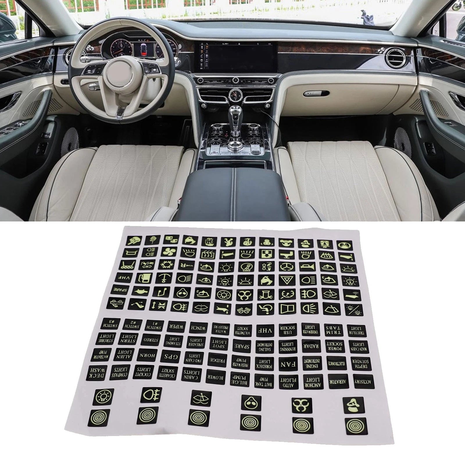 120Pcs Rocker Switch Label Decal for Cars, Marine, Boats, Trucks