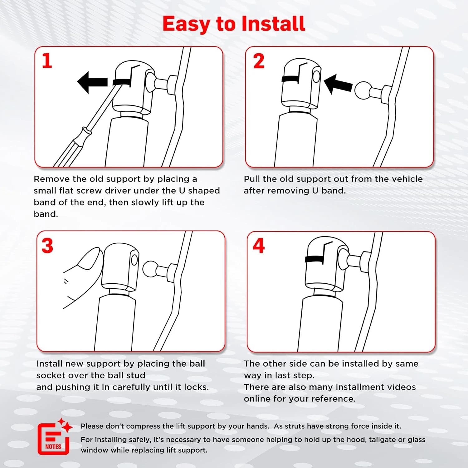 Gas Struts for Camper Shell Truck Topper Rear Window (2017–2020)
