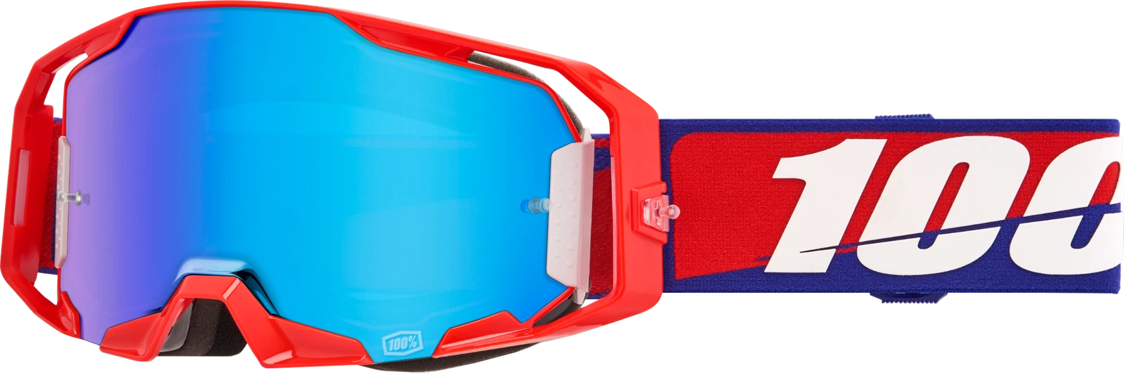 100% Armatic Goggle Offroad Mirror Blue Lens for Offroad Vehicles (2024–2025)