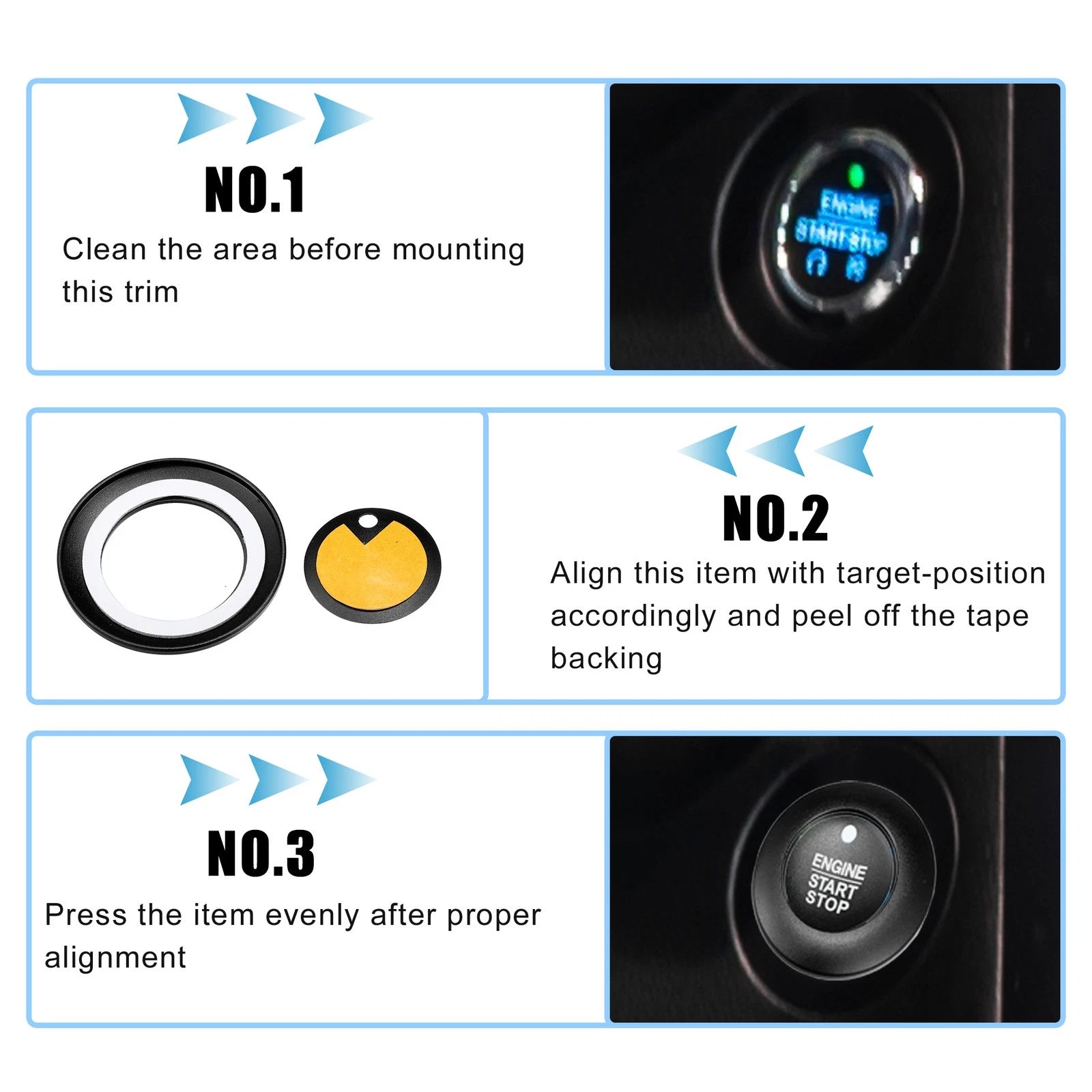 Start Stop Button Cover Kit for Ford Explorer Hybrid (2011–2023) 723115121223