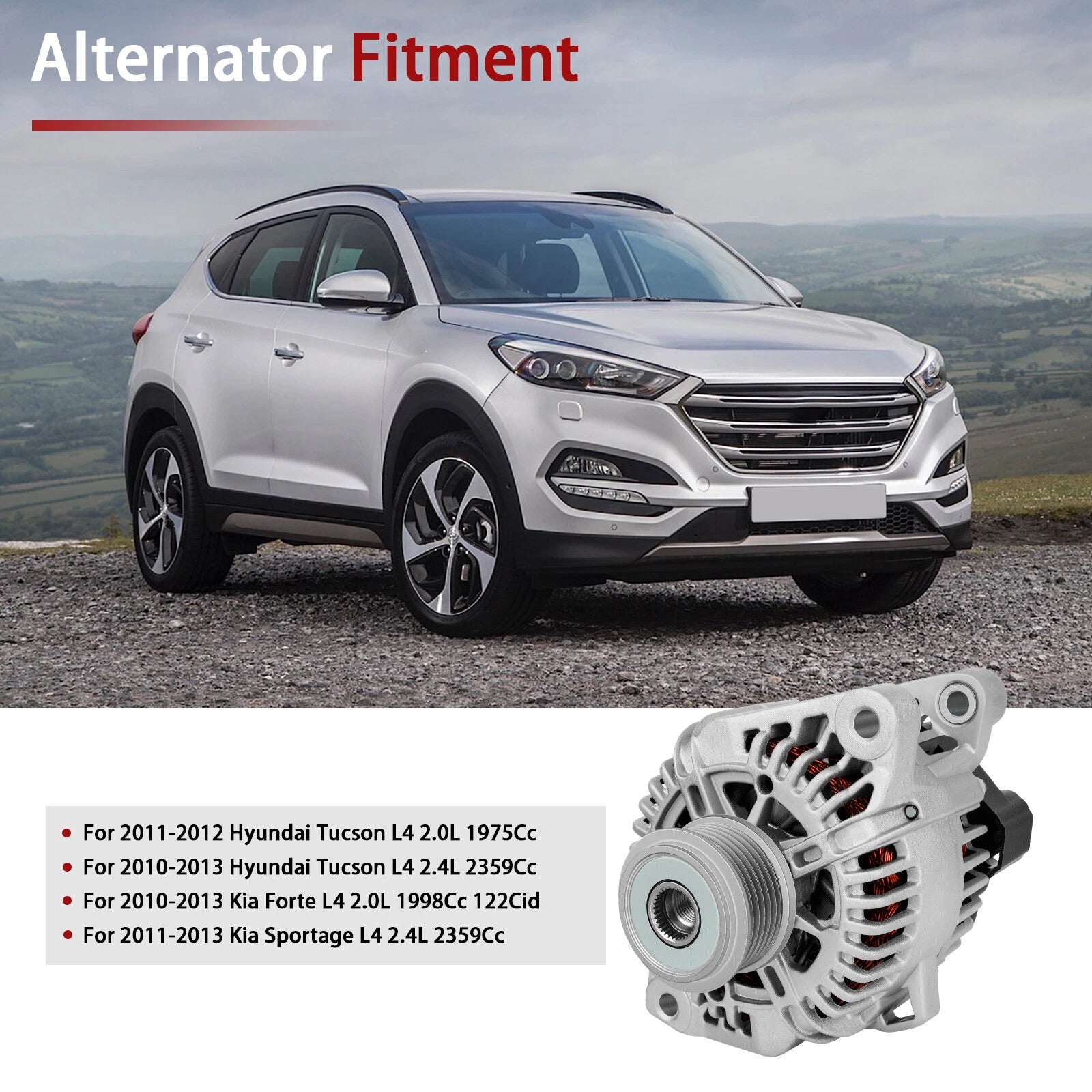 Alternator for Hyundai Tucson L4 2.0L (2011-2012)