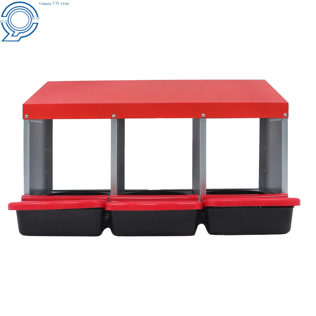 3 Hole Chicken Nest Box for Poultry (Metal with Cover)