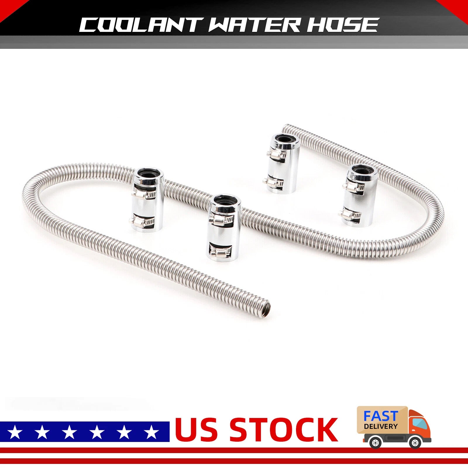 Set of 2 Universal Heater Water Hoses 44" for 5/8" 3/4" Necks
