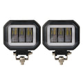 Set of 2 4-Inch Square LED Work Light Bars for Motorcycle (12V-24V)