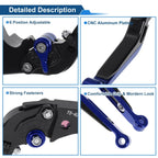 Adjustable Brake Clutch Levers for Honda CBR600RR (2003-2019) Black Blue