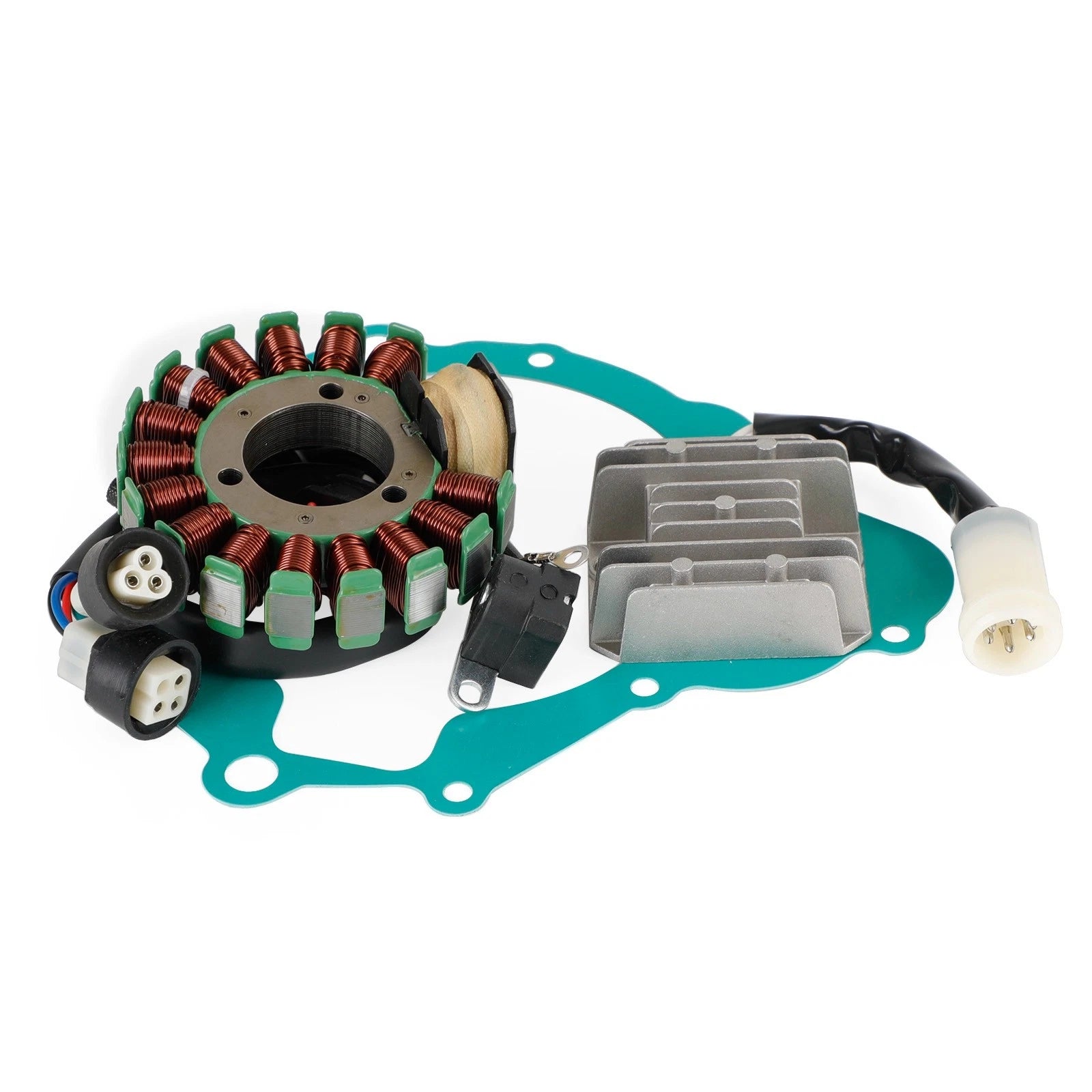 Magneto Stator + Voltage Rectifier + Gasket for Yamaha Moto 4 YFM225 YFM250 (1986–1991)