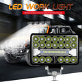 2 x Chrome Rectangular LED Headlights Auto Work Lights for Car Lights