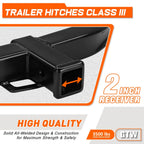 2" Class-3 Trailer Hitch Receiver for Chevy Silverado/GMC Sierra 1500 LTD (2019–2026)