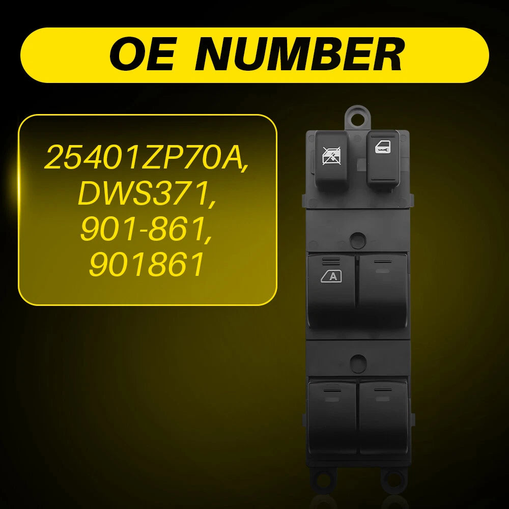 Window Switch for Nissan Frontier (2007–2019) Front Left Power Black