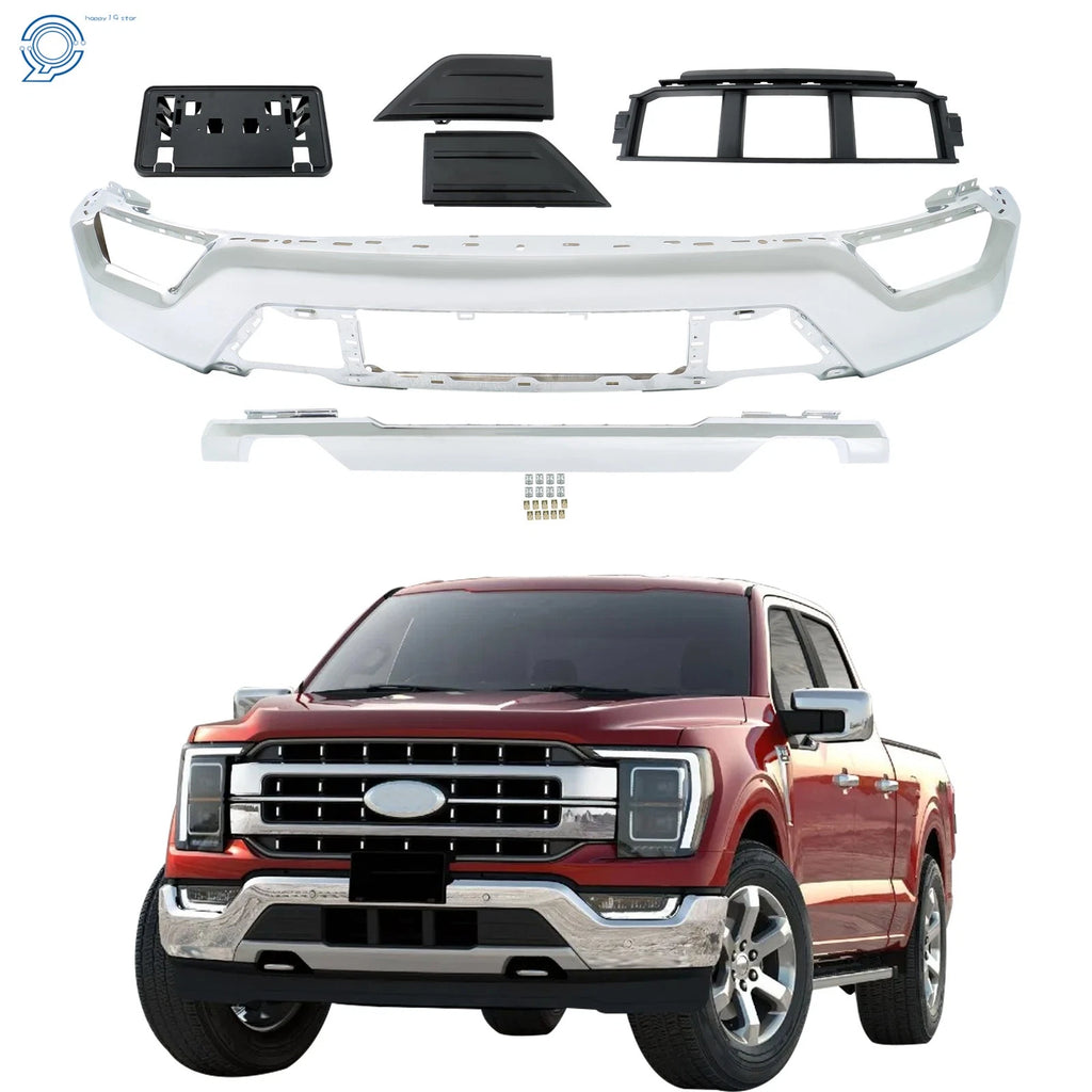 Set of 6 Chrome Front Bumper Face Bars for Ford F150 (2021–2023)