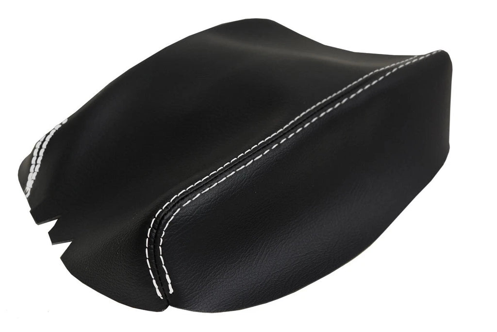 Leather Console Lid Armrest Cover for Ford Ranger (2019–2020) White Stitch