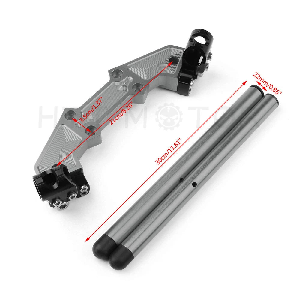 CNC Clipon Adapter Plate & 22mm Handlebar Kit for Kawasaki Z800 (2013–2018)