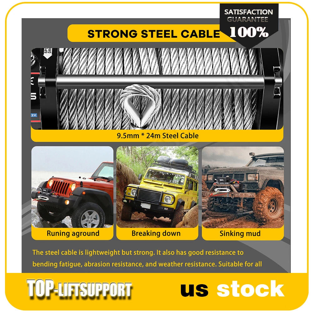 12000 lbs Electric Winch for Truck Trailer Off-Road 4WD