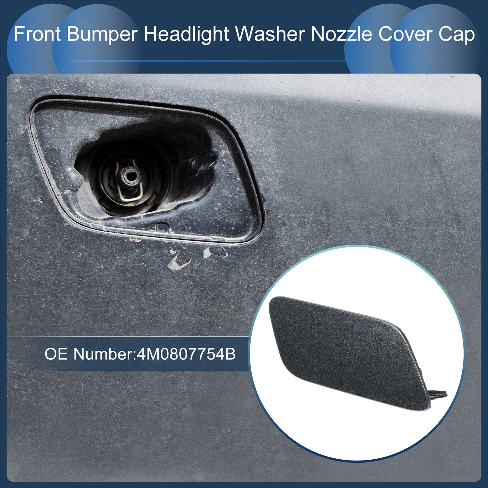 Washer Nozzle Cover Cap for Audi Q7 (2017–2019) Gray 4M0955101A
