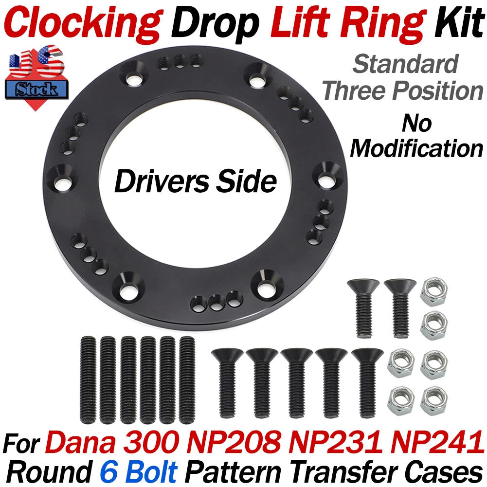 Clocking Drop Lift Ring Kit for Dana 300 NP208 NP231 NP241 (6 Bolt)