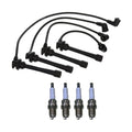 Denso 7mm Wire Set & 4 U-Groove Spark Plugs for Hyundai Kia (1.8L 2.0L)