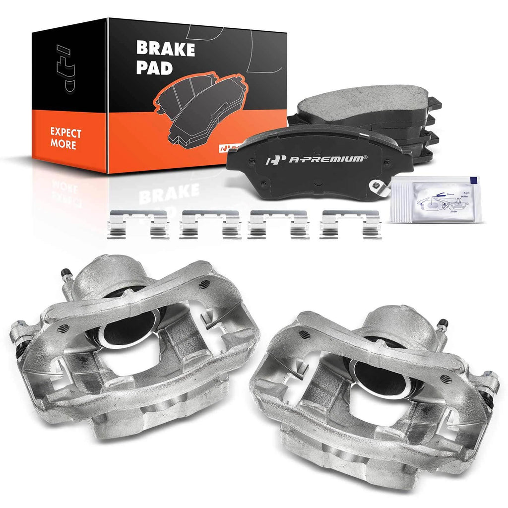 Pair Front Brake Caliper & Brake Pad for Chevrolet Cruze 2016–2019