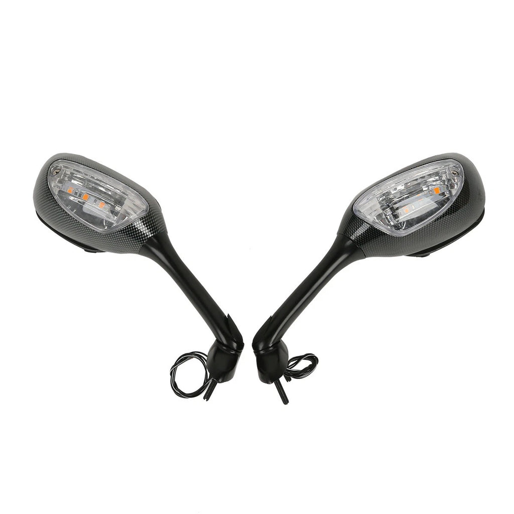 Rearview Mirrors with Clear/Smoke Turn Signals for Suzuki GSXR600 GSXR750 (2006–2025)