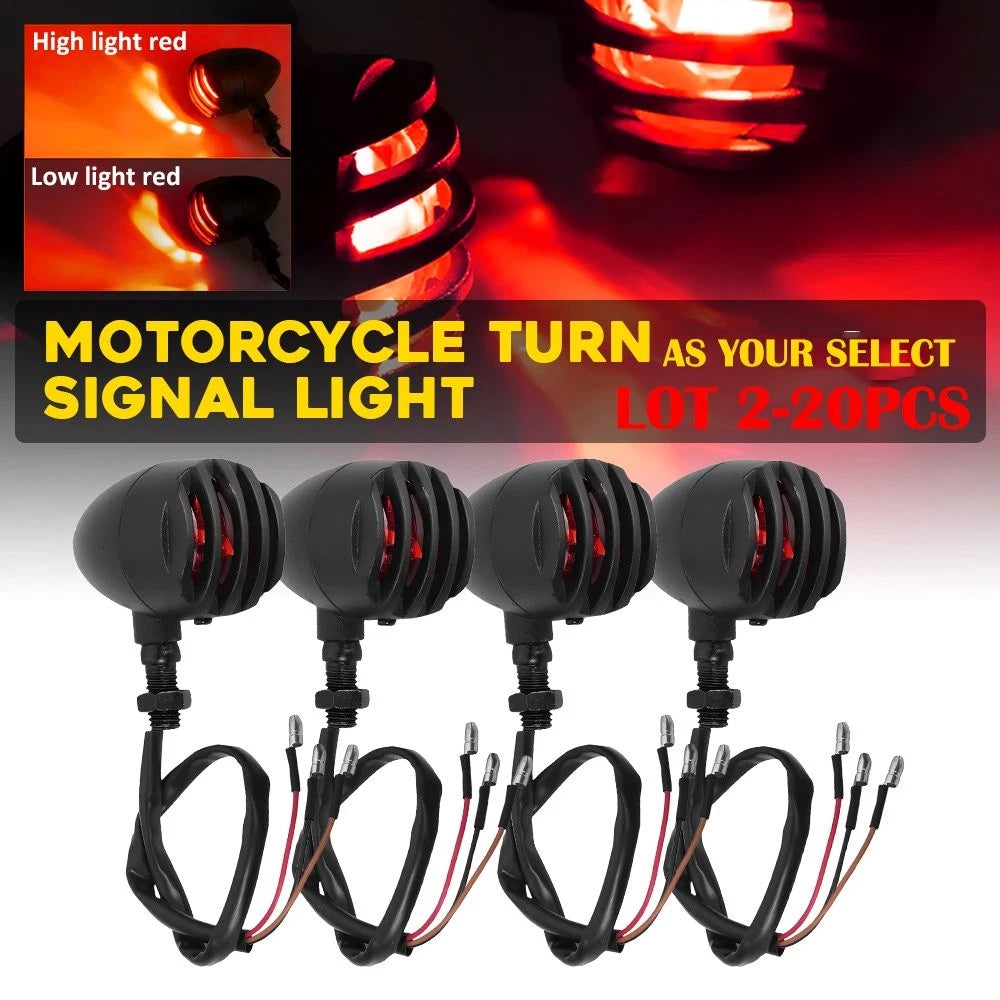 2X Halogen Turn Signal Light for Universal Motorcycle (Red)