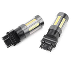 2X T25 3157 Dual-Color Switchback 66 SMD 4014 LED Bulbs for