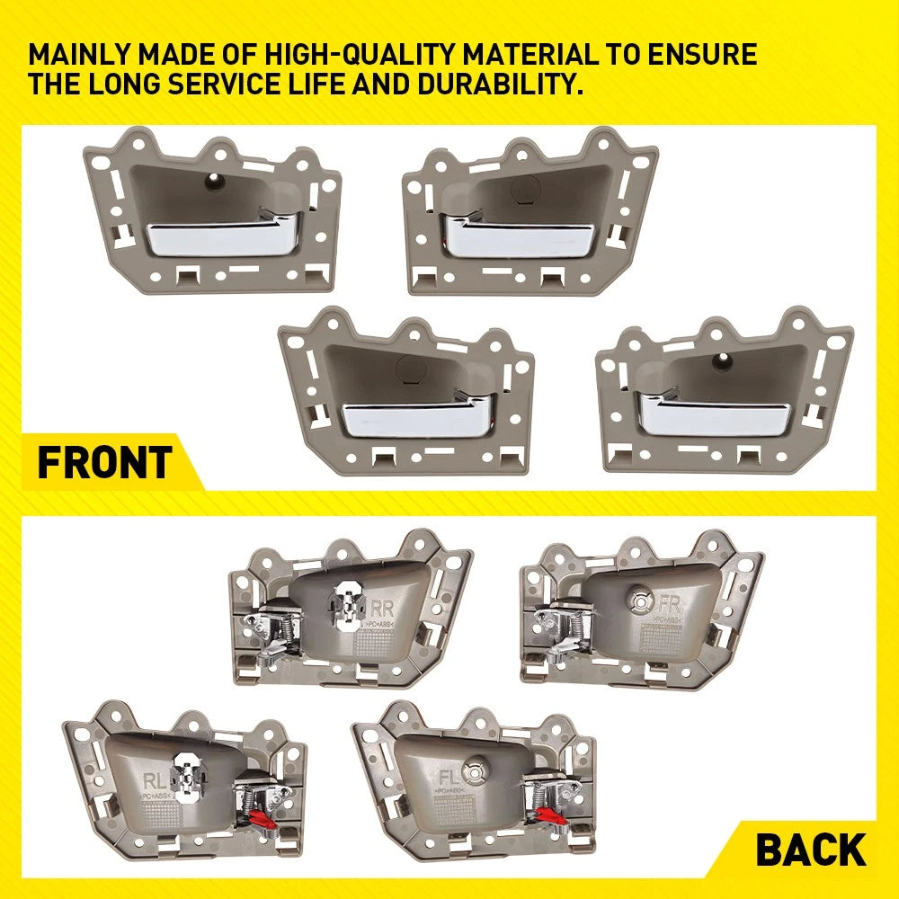 Set of 2 Inside Door Handles for Jeep Grand Cherokee (2005–2011) Beige Chrome