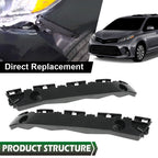 Front Bumper Cover Retainer Brackets for Toyota Sienna (2011–2020)