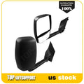 Pair of Smooth Black Manual Tow Mirrors for Chevy Express Savana Van